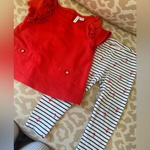Janie & Jack Cherry Red Outfit 18-24M